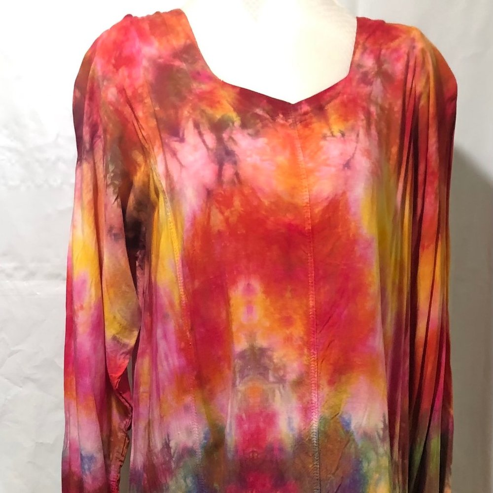 Long-sleeve Dress with Ties in the back 100% Rayon